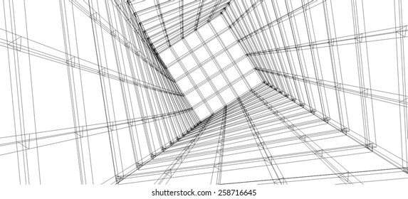 Modern architecture building. Skyscraper construction