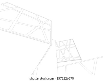 modern architecture building vector 3d illustration 