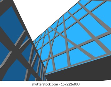 modern architecture building vector 3d illustration 