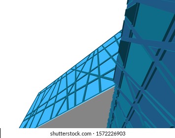 modern architecture building vector 3d illustration 