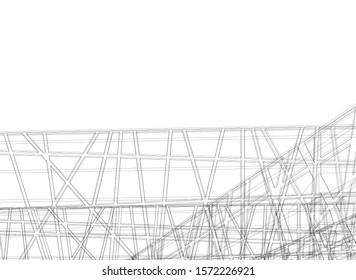 modern architecture building vector 3d illustration 