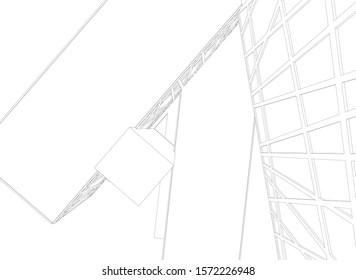 modern architecture building vector 3d illustration 