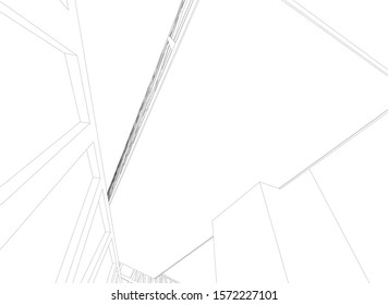 modern architecture building vector 3d illustration 