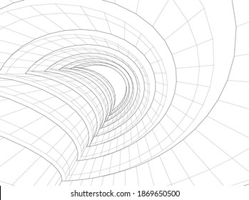 Arquitectura moderna construyendo ilustración vectorial 3d