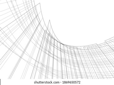 Modern architecture building vector 3d illustration