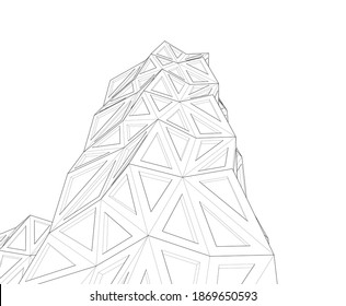 Modern architecture building vector 3d illustration