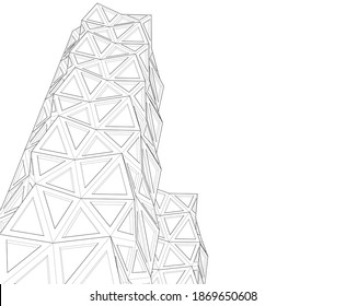 Modernes Gebäude der Architektur, Vektorgrafik 3D