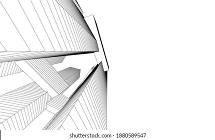 Modern architecture building vector 3d illustration