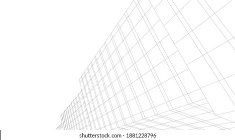 Modern architecture building vector 3d illustration