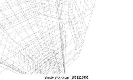 Modern architecture building vector 3d illustration