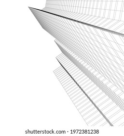 modern architecture building vector 3d illustration