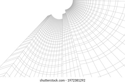 modern architecture building vector 3d illustration
