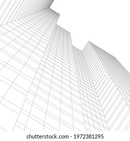 modern architecture building vector 3d illustration