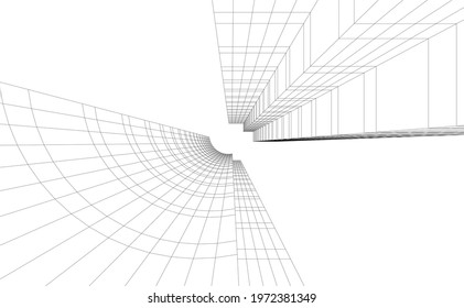 modern architecture building vector 3d illustration