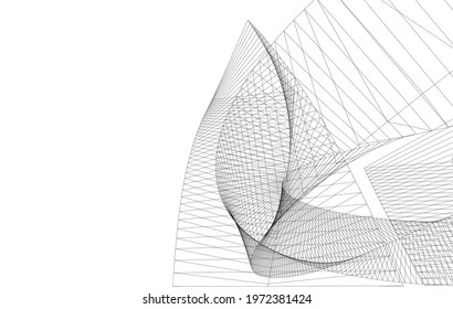 modern architecture building vector 3d illustration