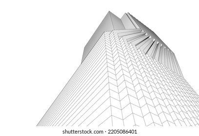 Modern architecture building vector 3d illustration