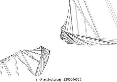 Modern architecture building vector 3d illustration
