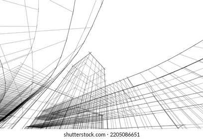 Modern architecture building vector 3d illustration