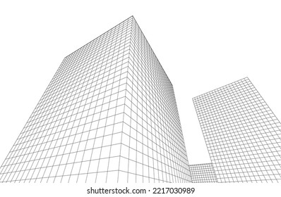 Modern architecture building vector 3d illustration