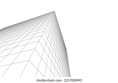 Arquitectura moderna construyendo ilustración vectorial 3d