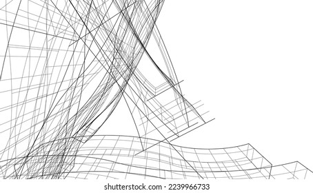 Modern architecture building vector 3d illustration