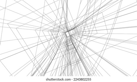 Modern architecture building vector 3d illustration