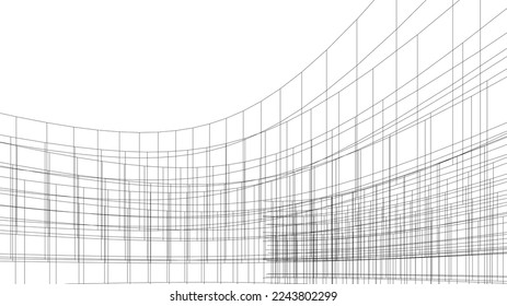 Modern architecture building vector 3d illustration