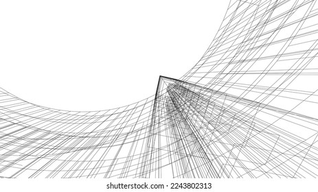 Modern architecture building vector 3d illustration