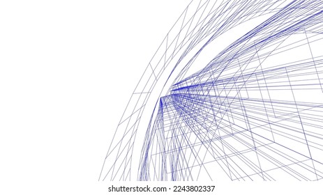 Modern architecture building vector 3d illustration