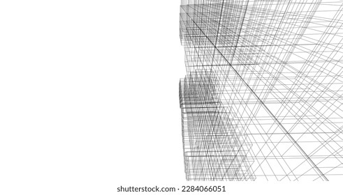 Modern architecture building vector 3d illustration
