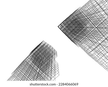 Modern architecture building vector 3d illustration