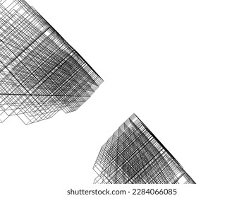 Modern architecture building vector 3d illustration