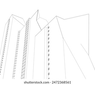 Arquitectura moderna edificio Vector 3d dibujo