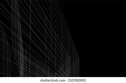 Modern architecture building vector drawing