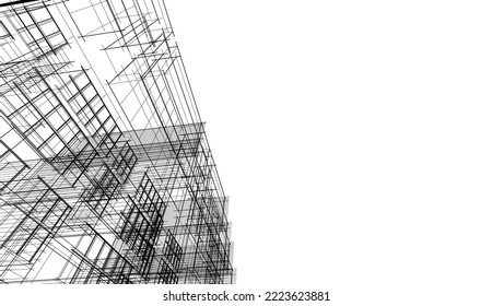 Diseño de arquitectura moderna de dibujo vectorial