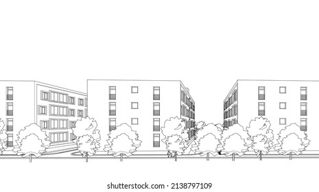 Modern architecture building vector illustration