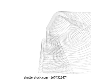 Modern architecture buildings 3d illustration