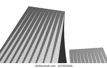 Modern architecture buildings 3d illustration