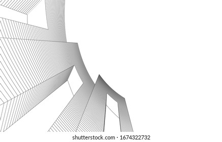 Modern architecture buildings 3d illustration