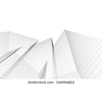 modern architecture buildings abstract 3d 