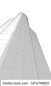 Modern architecture buildings vector 3d illustration