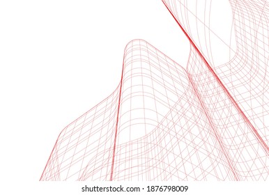 Modern architecture buildings vector 3d illustration