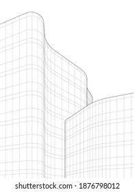 Edificios de arquitectura moderna ilustración vectorial 3d