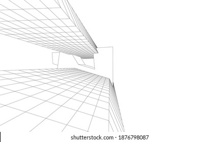 Modern architecture buildings vector 3d illustration