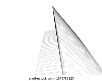 Edificios de arquitectura moderna ilustración vectorial 3d