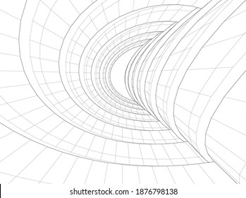 Modern architecture buildings vector 3d illustration