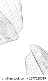 Edificios de arquitectura moderna ilustración vectorial 3d