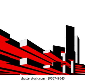modern architecture concept 3d drawing