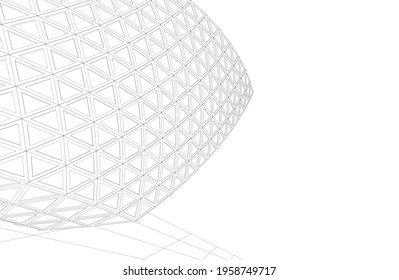 modern architecture concept 3d drawing