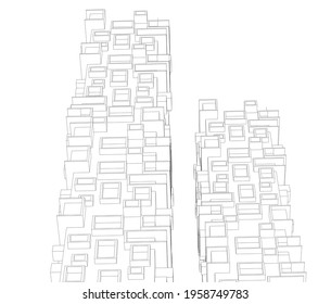 modern architecture concept 3d drawing